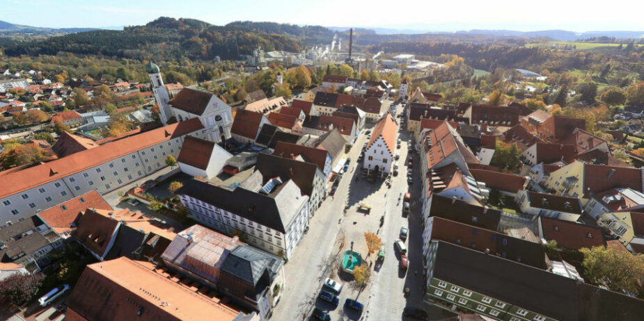 Luftaufnahme Panorama Altstadt Schongau