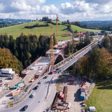 Baustelle der Echelsbacher Brücke bei Rottenbuch