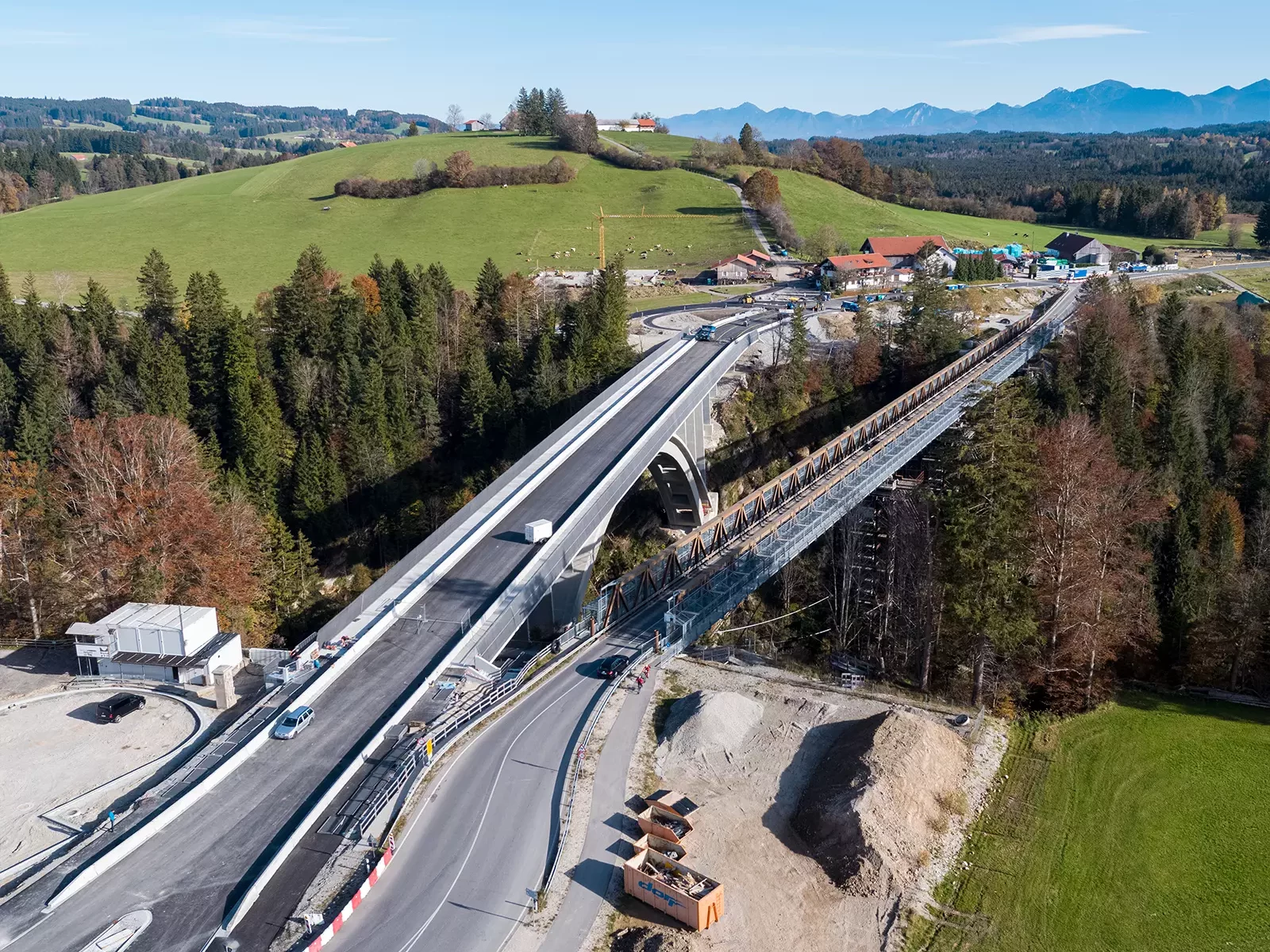 Baustelle der Echelsbacher Brücke bei Rottenbuch