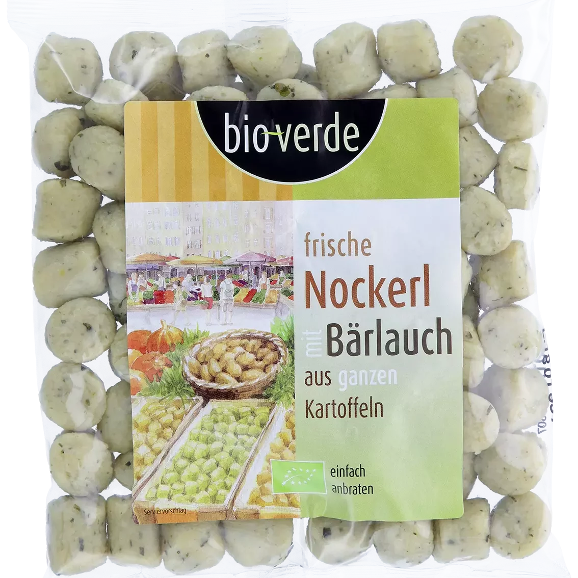 Produktfoto von Nockerl mit Bärlauch verpackt