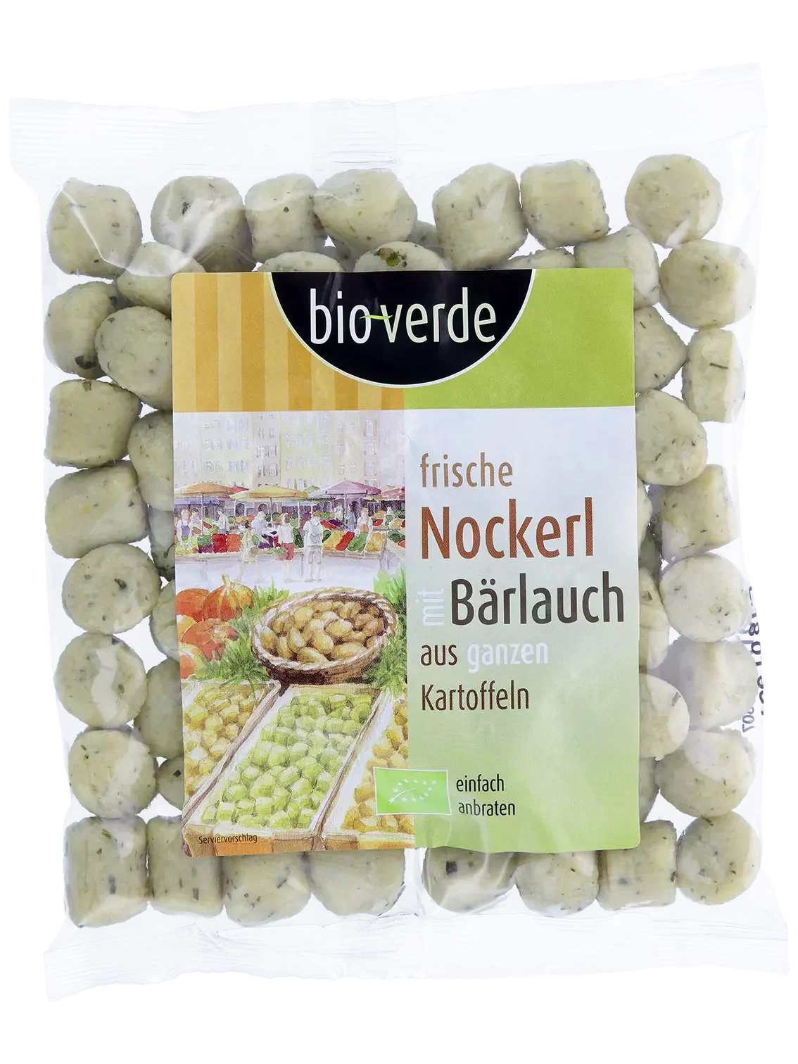 Produktfoto von Nockerl mit Bärlauch verpackt