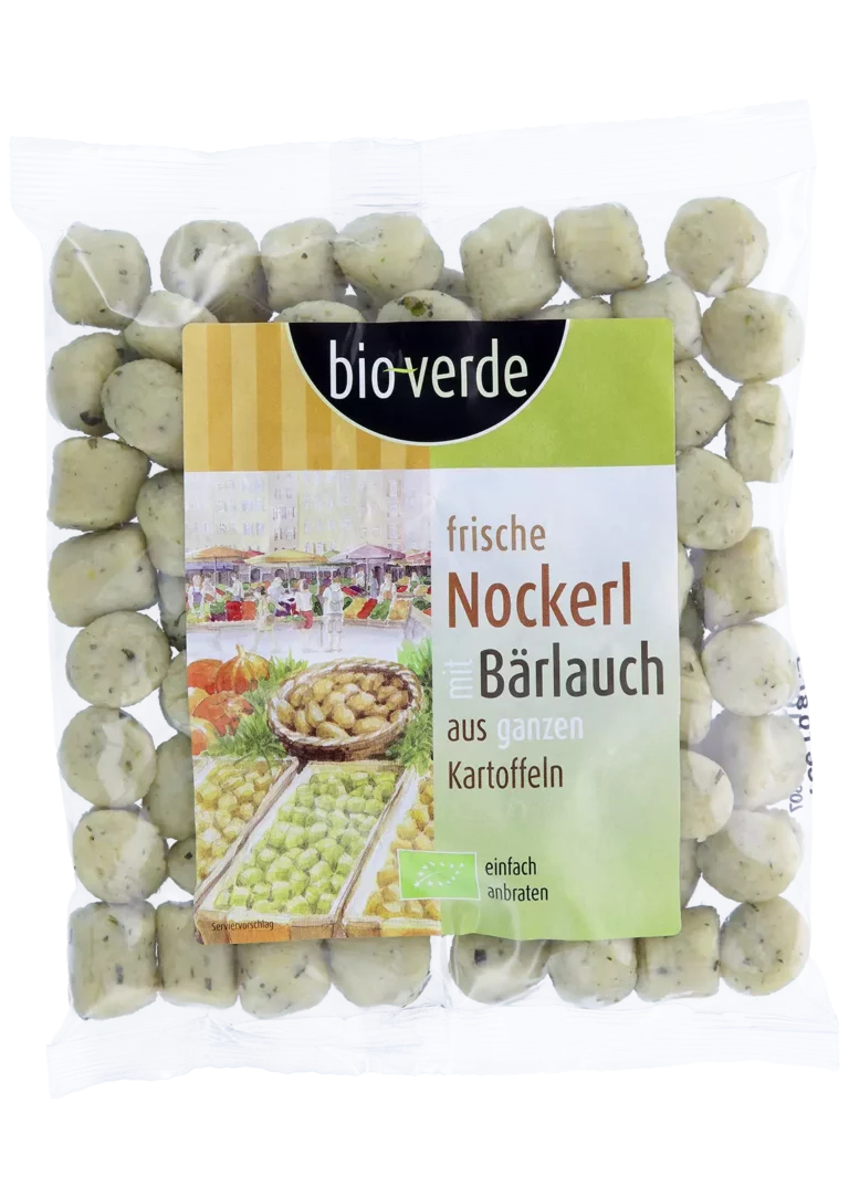 Produktfoto von Nockerl mit Bärlauch verpackt