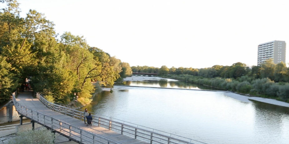 Brücke am Flaucher in München