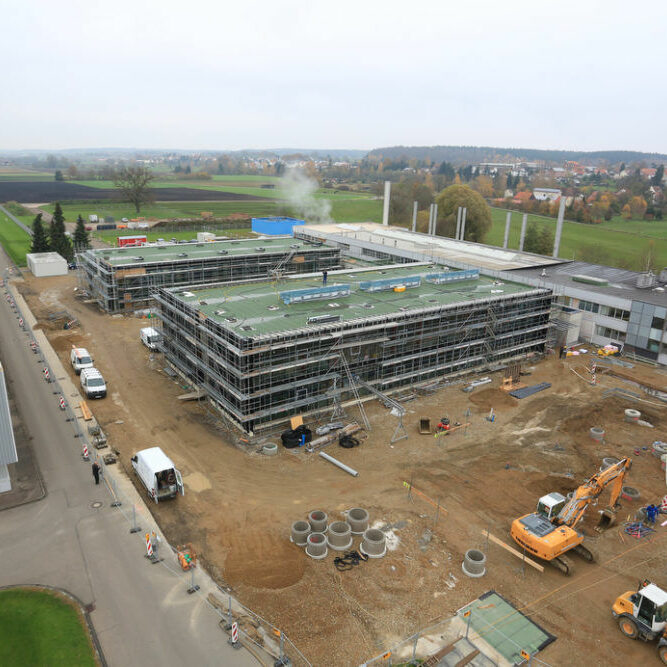 Baustelle bei der Firma Weishaupt in Schwendi