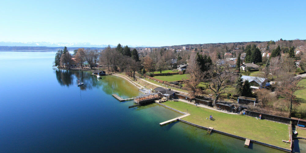 Luftaufnahme vom Nordbad am Starnberger See