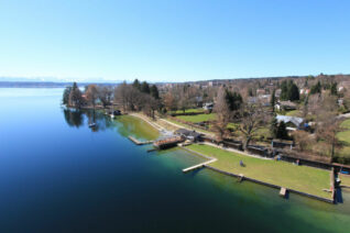 Luftaufnahme vom Nordbad am Starnberger See