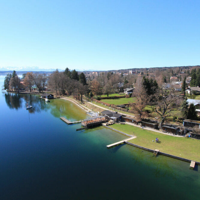 Luftaufnahme vom Nordbad am Starnberger See