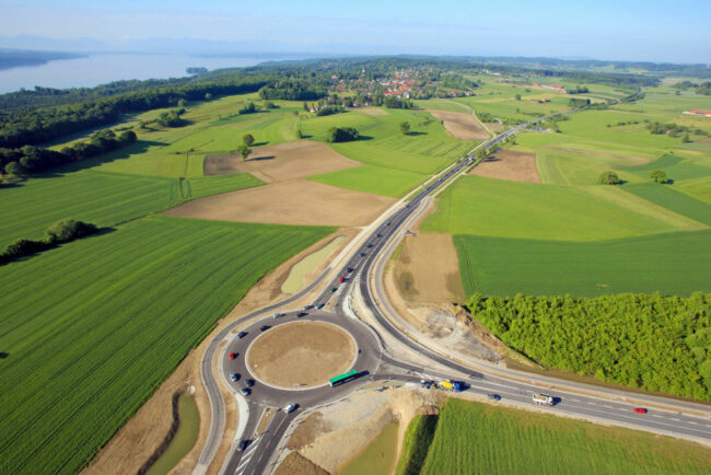 Kreisverkehr bei Pöcking