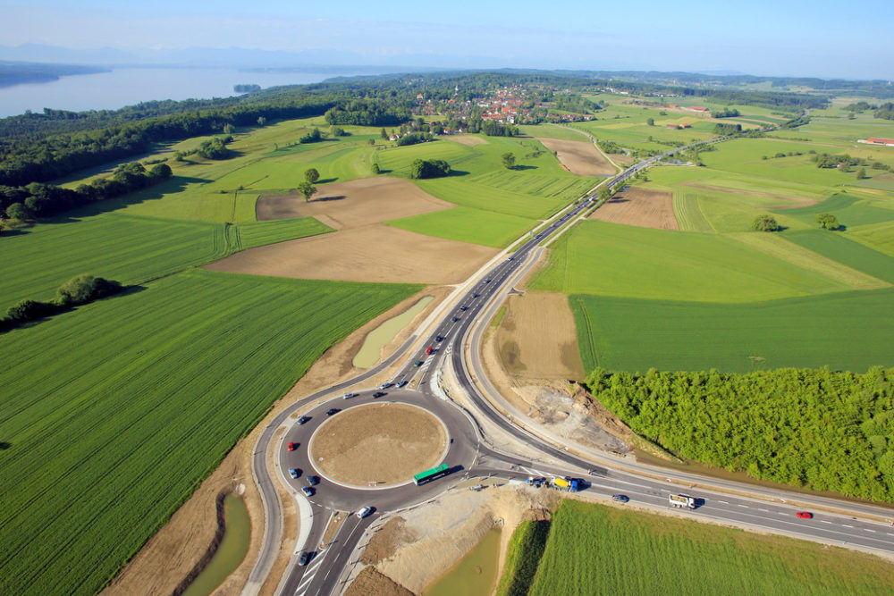 Kreisverkehr bei Pöcking