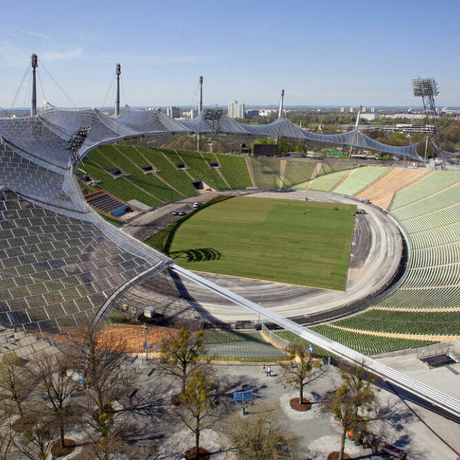 Luftaufnahme vom Olympiastadion München