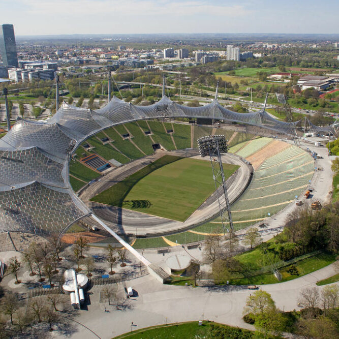 Luftaufnahme vom Olympiastadion München