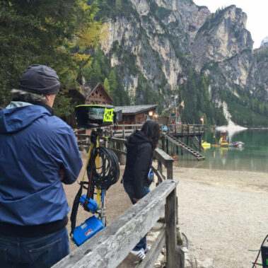 Dreharbeiten am Pragser Wildsee von Burg Schreckenstein