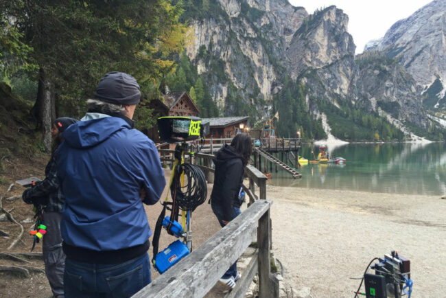 Dreharbeiten am Pragser Wildsee von Burg Schreckenstein