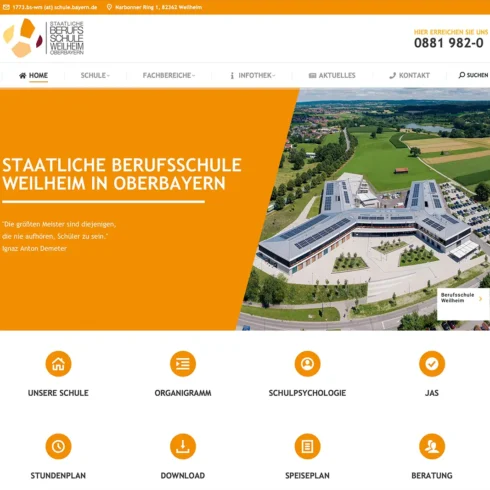 Website Berufsschule Weilheim