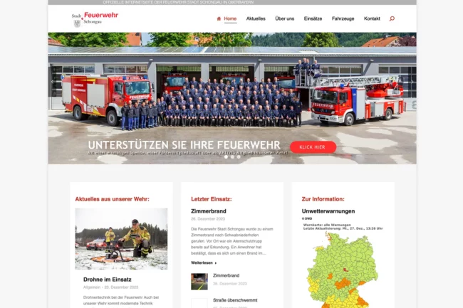 Website Feuerwehr Schongau