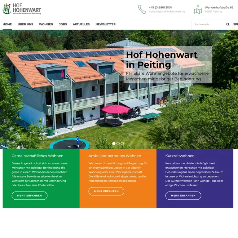 Website Hof Hohenwart