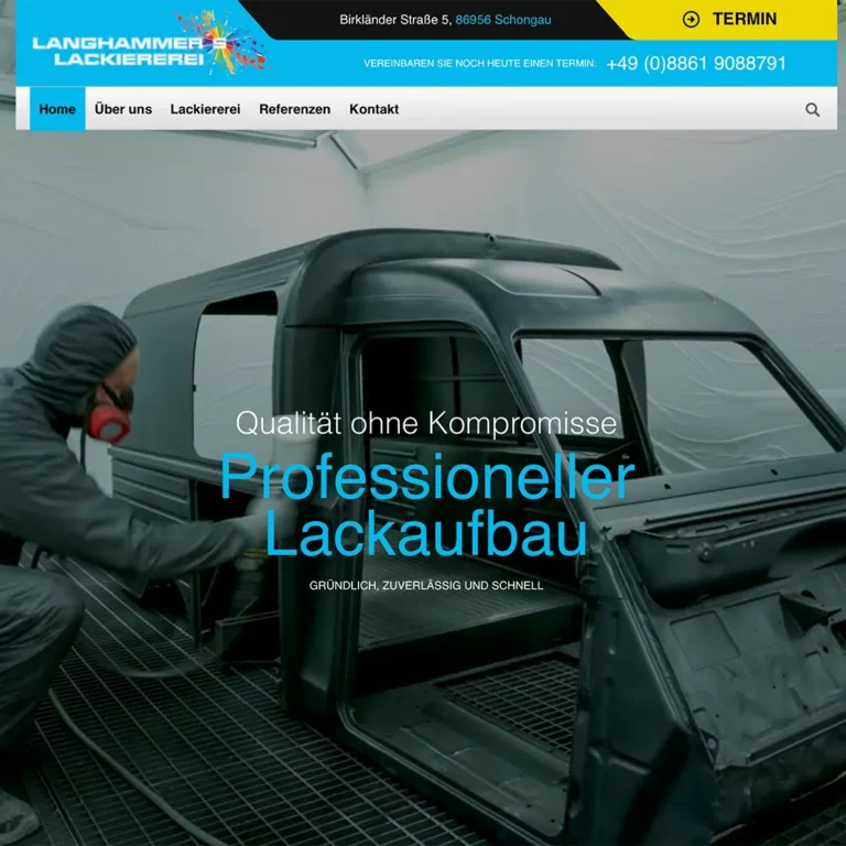 Website Langhammers Lackiererei