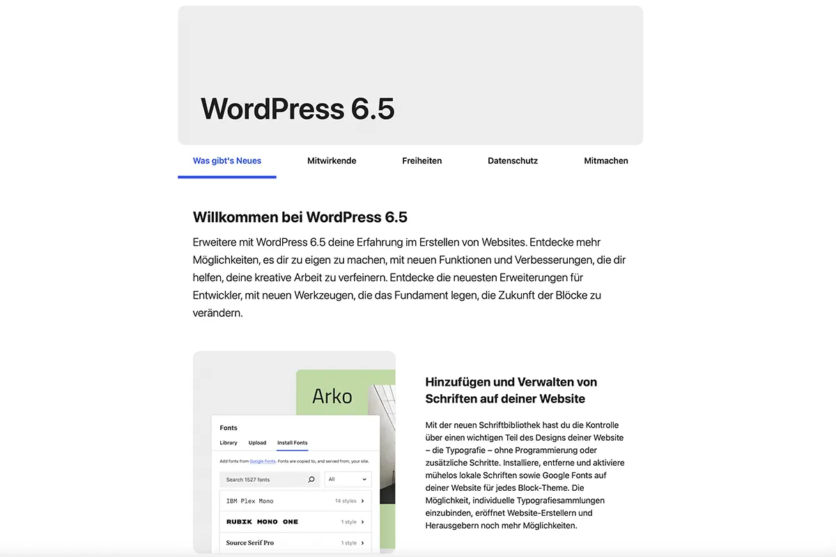 wordpress update 6.5